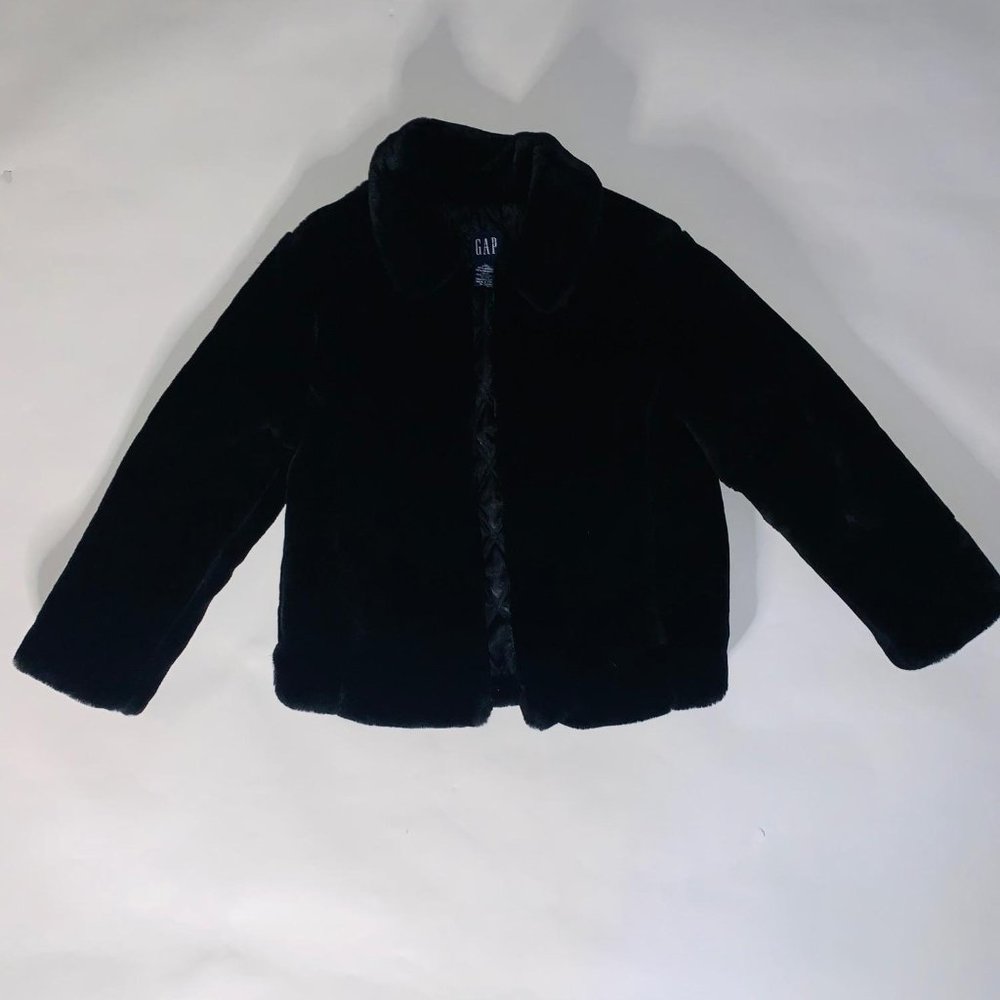 Women's Gap Black Faux Fur Coat